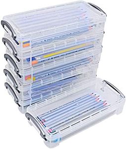 VoiceFly Large Capacity Pencil Box, Stackable Translucent Clear Organizer Office Supplies Storage Box, Brush Painting Pencils Storage Box Pen Container Drawing Tools(6 Pack)