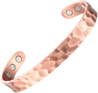 Earth Therapy, The Original Pure Copper Magnetic Healing Bracelet for Arthritis, Migraine, and Joint Pain Relief – Hammered Style – Adjustable - For Women