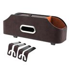 HomeEssentials Car Headrest Backseat Organizer with Cup Holder, Backseat Storage Box Cup Drink Holders, Tissue Box & Phone Mount Bottle Cellphones Coffee Coasters Wallet Cards (Brown)