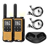 22 Channels FRS Radio Rechargeable NOAA 2 Pack with Gang Charger (F22-Orange)