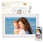 White Oak Wood Large Digital Photo Frame 15.6 Inch Wifi Digital Picture Frame with 1920x1080 HD IPS Touchscreen, 32GB Storage, Send Photo/Video via Uhale, Birthday Gifts for Women Men