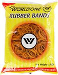 Worldone Natural Rubber Band 15 mm Thick, High Tensile Strength, Strong Elastic, for Home, School, Bank Document Organizing, Stationery Holder, Office Supplies, General Use, Golden Yellow, 500 Grams, Pack of 1