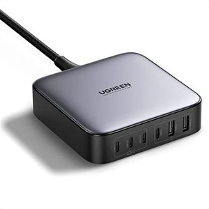 UGREEN 200W USB C Desktop Charger, Nexode 6 Ports GaN USB C Charging Station with 3.3FT USB C Cable Compatible with MacBook Pro, iPad Pro, iPhone 14 Pro Max/14 Plus, Galaxy S22, Steam Deck, Dell XPS