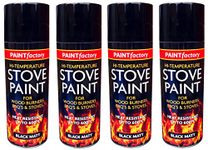 High Temperature Black Matt Stove Spray Paint Food Burners BBQ'S & Stoves 400ml (4)