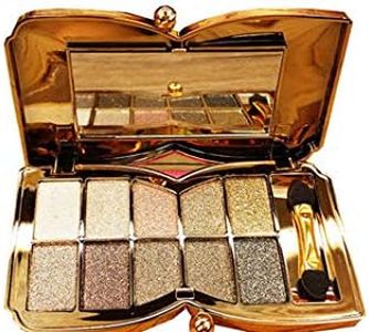 (Type 5) - Bernecy Glitter Eyeshadow Palette,10 Colours Sparkle Shimmer Eye Shadow Highly Pigmented Long Lasting Makeup Set Gold (Type 5), Small