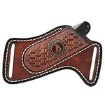 TOURBON Leather Pocket Knife Sheath for Belt EDC Holster Penknife Tool Pouch Handmade Gift for Men Brown