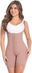 DELIÉ by Fajas DPrada Fajas Colombianas Reductoras y Moldeadoras Post Surgery Compression Garment Middle Leg Shapewear, Cocoa, XS
