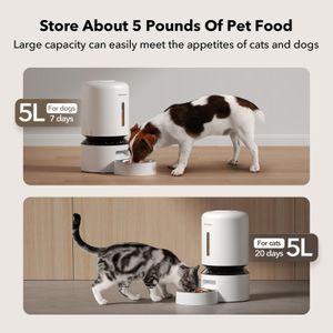 PETLIBRO Automatic Cat Feeder, 5L Smart WiFi Pet Food Dispenser – White