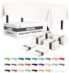 24-Pack White Plastic Table Cloth -