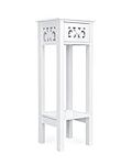 woodluv Bedside Table, Side Table, Tall Telephone Table, Drawer Storage unit, End Table, for Bedroom, Living Room - White