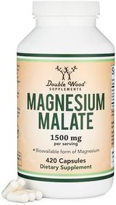 Magnesium Malate Capsules (420 Count) - 1,500mg Per Serving (Magnesium Bonded to Malic Acid), Third Party Tested, Vegan Friendly, Gluten Free by Double Wood Supplements