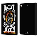 Head Case Designs Officially Licensed AMC The Walking Dead Motorcycle Flames Daryl Dixon Biker Art Leather Book Wallet Case Cover Compatible With Apple iPad 9.7 2017 / iPad 9.7 2018