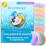 Plantifique Superfood Under Eye Masks Anti Wrinkle 12 Pairs Under Eye Patches with Hyaluronic Acid, Green Tea, Collagen for Dark Circles and Puffiness - Puffy Eyes Skincare Gel Patches for Women & Men