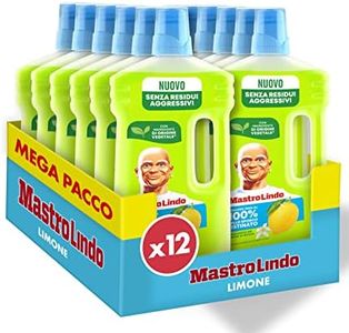 Mastro Lindo Detersivo Pavimenti, Liquido Multiuso, 12 Confezioni (12 x 930ml), Fragranza Limoni di Sicilia, Freschezza e Brillantezza, Ingredienti di Origine Vegetale