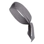 adidas Unisex-Adult Alphaskin Tie Headband, Heather Grey/Black, One Size