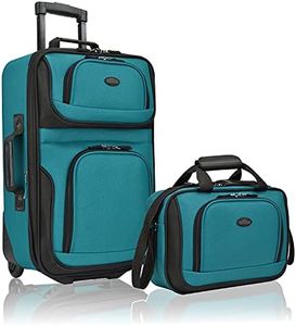 U.S. Traveler Rio Rugged Fabric Expandable Carry-on Luggage Set, Teal, Set, Rio Lightweight Carry-on Suitcase 20" Softside