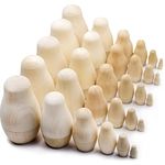 AEVVV Blank Russian Nesting Dolls Lot of 5 Sets by 6 pcs - Unpainted Russian Nesting Dolls - Unfinished Wood to Paint - Russian Nesting Dolls to Paint