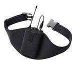 IRASPIN Mic Belt for Fitness Instructors,Vertical Microphone Transmitter Carrier Belt for Fitness Class,Public Speaking, Black-1 Pack, Large