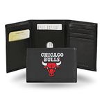 Rico Industries NBA Embroidered Leather Trifold Wallet, Chicago Bulls