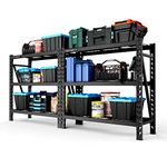 FLEXIMOUNTS 2-Pieces Garage Shelving Units w/ 3 Adjustable Shelf Steel Wire Decks, 2 x 4 ft, 4650 lbs Weight Capacity Storage Racks, Heavy Duty Industrial Metal Shelves