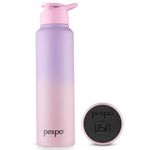 PEXPO Craft Pro 1000 ISI Certified Stainless Steel Water Bottle 950ml Fridge Water Bottle with Sipper Cap | Office | Gym | Travelling | Eco Friendly | BPA Free - Purple & Pink