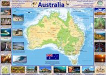 Illustrated Map of Australia - Size A0-84.1 x 118.9cm - Paper Laminated