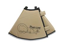 All Four Paws Comfy Cone Pet Cone for Dogs, Cats, Small-Long, Tan - Comfortable Soft Dog Cone Collar Alternative for After Surgery, Wound Care, Spay, Neuter - Dog and Cat Recovery Collar