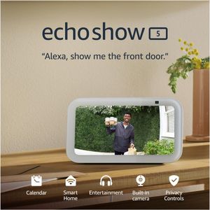 Echo Show 5 Smart Display & Alarm Clock – Clear Sound, Cloud Blue