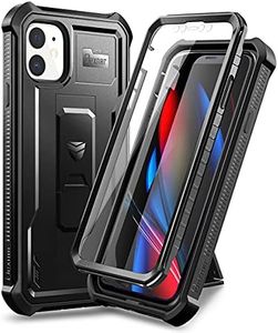 Dexnor Case for iPhone 11 6.1 inch 360 Full Body Heavy Duty Rugged Shockproof Military Drop Tested Protective Cover Built in Screen Protector and Kickstand for iPhone 11 - Black