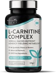 Nutravita L CARNITINA - 150 Capsule vegane ad alta resistenza con riboflavina aggiunta, biotina, cromo, vitamina D, B3 e B6