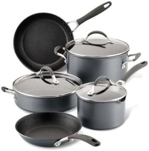 Circulon Scratch Defense Induction Hob Pan Set of 5 - Pots and Pans Sets Non Stick with Extreme Non Stick, Dishwasher & Oven Safe Cookware, Graphite Pewter Finish
