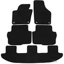 J&J AUTOMOTIVE Tapis de Sol en Velours Noir sur Mesure pour Volkswagen Sharan Depuis 2010, Ajustement Précis, Base Antidérapante, Zone des Pédales Renforcée