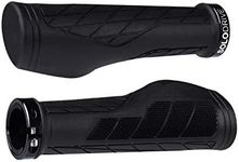 SOLODRIVE Ergonomic Design Bike Grips, Comfortable Bicycle Handlebar Grips, Single Lock-on Mountain Bike Grips, Non-Slip Handle Grips, Fit MTB, E-Bike, Hybrid, Scooter (Black)
