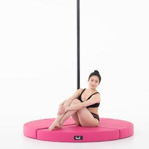 LUPIT POLE - STANDARD Dance Pole Crash Mat | Perfect for Beginners & Professionals | Ideal for Studios, Home Use | Anti-Slippery Surface | Round Dance Pole Mats - 4'11" Wide, 4.72" Thick - Pink
