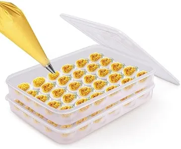 77L Egg Container, (Set of 2) Refrigerator Deviled Egg Tray Carrier with Lid for 60 Eggs – Plastic Fridge Stackable Portable Devil Egg Holder Dispenser for Protect and Keep Fresh