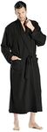Cashmere Boutique: 100% Pure Cashmere Full Length Robe for Men (Color: Black, Size: Small/Medium)