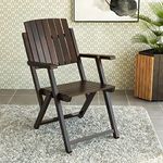 VMDJ Folding Chair - Solid Sheesham Wood Made Portable Foldable Indoor Chairs (Coffee Color, 1)
