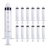 12 Pack 10ml Syringe Luer Lock Sterile Individual Wrap, Plastic Syringes without Needle for Science Labs, Glue Applicator, Feeding Pets, Measuring Liquids (12x10ml)