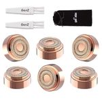 Gurelax Replacement Heads For Flawless Hair Remover, Gen 2 Replacement Blades For Finishing Touch Facial Hair Removal For Women , Painless Razor Head For Face With Flannel Bag - Rose Gold