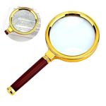 15X Magnifying Glass - 60MM Magnifying Lens with High Clarity Wooden Handle - Antique Magnifying Lens for Reading, Jewelry Inspection, Fault Finding and Coins