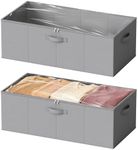 SpaceAid 2 Pack 10" High Under Bed Storage Containers, Large Underbed Storage Organizer Bins with Lids for Bedroom, Dorm, Clothes, Closet Organization, Bed Sheets and Blankets (Gray)