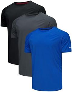 Zoofly Men Sport T Shirts Gym Shirts T Shirts for Men Muscle Shirt Quick Dry Trainning T Shirts Dry Fit Shirts Fitness Wicking Breathable Activewear Shirts Hiking Shirts-Black/Grey/Blue-3XL