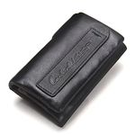 Contacts Leather Key Chain Car Key Holder Small Key Wallet,Zipper Trifold RFID Blocking Coin Pocket Mini Purse Black for Men