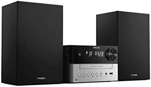 Philips Bluetooth Stereo System for Home with CD Player, MP3, USB, Audio in, FM Radio, Bass Reflex Speaker, 18W, Remote Control Included