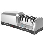 TIMERIAL Electric Knife Sharpener 3-Stage Diamond Grinding Disc 15° Precision Angle Guide for Sharpening and Polishing Kitchen Knives Made of Steel, 120 Grit and 600 Grit and 1000 Grit