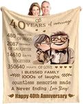 40th Wedding Anniversary Blanket, 40 Years of Anniversary Marriage Gifts 40th Wedding Gift Wife Husband Happy 40th Anniversary Couple Mom Dad Parents