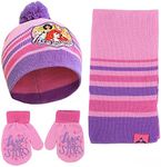 Disney Girls Princess Winter Hat, Scarf & Mittens Set For Toddler Ages 2-4 Or Hat, Scarves & Kids Gloves Sets For Ages 4-7, Pink/Purple Mitten Set, Mitten Set Ages 2-4