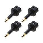 VGOL 4PCS 3.5mm Mini Toslink Adapter Digital Fiber Optic Toslink to 3.5mm Jack Female to 3.5 mm Mini Male Optical Audio Connector Adapter for Audio