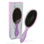 Simply Hair Detangling Brush for Hair Extensions | Anti-Static Dual Bristle Design | Boar Bristle Hairbrush for Wet & Dry Hair Reduces Breakage & Knots | Ideal for All Hair Types Pink & Purple Ombre