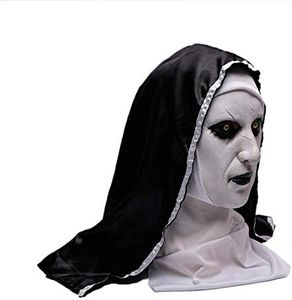 Wellin Party Halloween Scary Latex Mask, Latex Masquerade Prop The Nun White